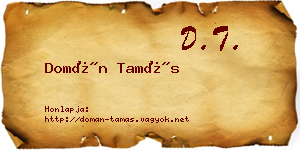 Domán Tamás névjegykártya
